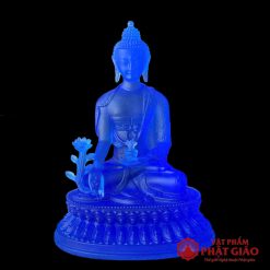 tuong phat duoc su luu ly mau xanh cao 13cm vat pham phat giao la boi 2