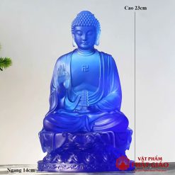 tuong phat duoc su luu ly mau xanh cao 23cm 30cm vat pham phat giao la boi 3