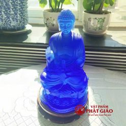 tuong phat duoc su luu ly mau xanh cao 23cm 30cm vat pham phat giao la boi 6