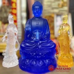 tuong phat duoc su luu ly mau xanh cao 23cm 30cm vat pham phat giao la boi 7