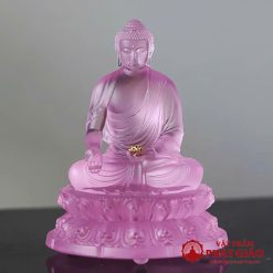 tuong phat duoc su luu ly mau xanh hong vang cao 11 5 cm vat pham phat giao la boi 4