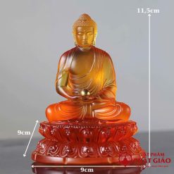 tuong phat duoc su luu ly mau xanh hong vang cao 11 5 cm vat pham phat giao la boi 9