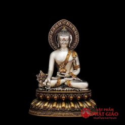 Tượng Phật Dược Sư Ngồi Bằng Đồng, Cao 15cm 4 tuong phat duoc su ngoi bang dong cao 15cm vat pham phat giao la boi 2