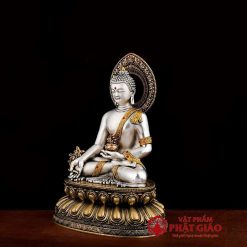 Tượng Phật Dược Sư Ngồi Bằng Đồng, Cao 15cm 3 tuong phat duoc su ngoi bang dong cao 15cm vat pham phat giao la boi 3