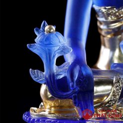 tuong phat duoc su ngoi bang luu ly mau xanh dat vang cao 12cm 20cm 24cm 30cm vat pham phat giao la boi 4