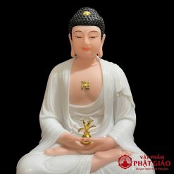 tuong phat duoc su ngoi dai sen chat lieu bot da trang cao 40cm 48cm vat pham phat giao la boi 1 2