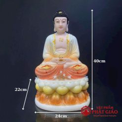 Tượng Phật Dược Sư Ngồi Đài Sen Sơn Họa Tiết, Chất Liệu Bột Đá, Cao 40cm, 48cm 4 tuong phat duoc su ngoi dai sen son hoa tiet chat lieu bot da cao 40cm 48cm vat pham phat giao la boi 4