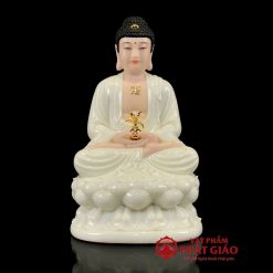 tuong phat duoc su ngoi tinh tam chat lieu bot da trang cao 30cm 40cm 48cm vat pham phat giao la boi 2