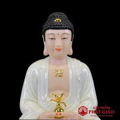 tuong phat duoc su ngoi tinh tam chat lieu bot da trang cao 30cm 40cm 48cm vat pham phat giao la boi 3