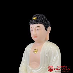 tuong phat duoc su ngoi tinh tam chat lieu bot da trang cao 30cm 40cm 48cm vat pham phat giao la boi 6