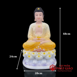 tuong phat duoc su y vang nhat ngoi de sen tim bang bot da cao 30cm 40cm 48cm vat pham phat giao la boi 7