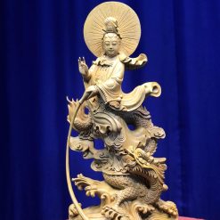Tượng Phật Quan Âm Đứng Rồng Bằng Gỗ 1 Tượng Phật Quan Âm đứng rồng bằng gỗ