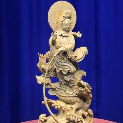 Tượng Phật Quan Âm Đứng Rồng Bằng Gỗ 4 Tượng Phật Quan Âm đứng rồng bằng gỗ