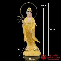 tuong phat quan am dung song lien bot da mau thach anh cao 48cm vat pham phat giao la boi 6