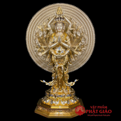 Tượng Phật Quan Âm Thập Nhất Diện Đồng Đài Loan Dát Vàng Cao Cấp, Cao 108cm 5 tuong phat quan am thap nhat dien dong dai loan cao 108cm vat pham phat giao la boi 2