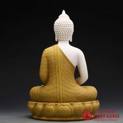 tuong phat thich ca mau ni kieu thai ngoi dai sen tinh tam bang su vang cao 36cm vat pham phat giao la boi 4