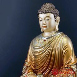 Tượng Phật Thích Ca Mâu Ni Ngồi Tĩnh Tâm Bằng Đồng Men Cổ, Cao 48cm 6 tuong phat thich ca mau ni ngoi tinh tam bang dong men co cao 48cm vat pham phat giao la boi 3