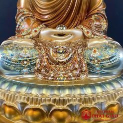 Tượng Phật Thích Ca Mâu Ni Ngồi Tĩnh Tâm Bằng Đồng Men Cổ, Cao 48cm 3 tuong phat thich ca mau ni ngoi tinh tam bang dong men co cao 48cm vat pham phat giao la boi 6