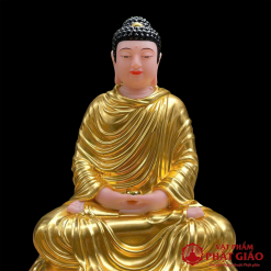 tuong phat thich ca mau ni ngoi tinh tam bot da dat vang cao 48cm vat pham phat giao la boi 3