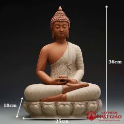 Tượng Phật Thích Ca Mâu Ni Tĩnh Tọa Kiểu Thái Bằng Sứ Nâu, Cao 36cm 1 tuong phat thich ca mau ni tinh toa kieu thai bang su nau cao 36cm vat pham phat giao la boi 5