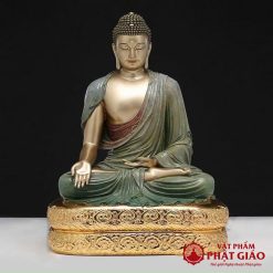 Tượng Phật Thích Ca Thành Đạo Bằng Đồng Men Độ Cao, Đế Dát Vàng, Cao 48cm 3 tuong phat thich ca thanh dao bang dong men do cao de dat vang cao 48cm vat pham phat giao la boi 2