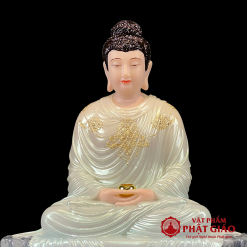 Tượng Phật Thích Ca Thành Đạo Ngồi Tĩnh Tâm Bằng Bột Đá Cẩm Thạch, Cao 48cm 2 tuong phat thich ca thanh dao ngoi tinh tam chat lieu bot da cam thach cao 48cm vat pham phat giao la boi 6