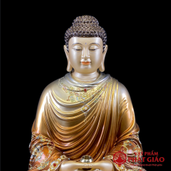 Tượng Phật Thích Ca Tĩnh Tâm, Bằng Đồng Men Cổ Đài Loan, Cao 68cm 3 tuong phat thich ca tinh tam bang dong men co dai loan cao 68cm vat pham phat giao la boi 7