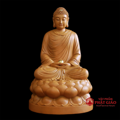 tuong phat thich ca tinh tam ngoi dai sen bang go long nao cao 30cm 40cm 48cm 65cm vat pham phat giao la boi 2