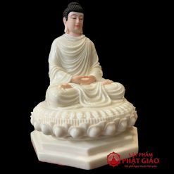 tuong phat thich ca tinh tam ngoi dai sen de bat giac bang bot da cao 48cm vat pham phat giao la boi 1 2