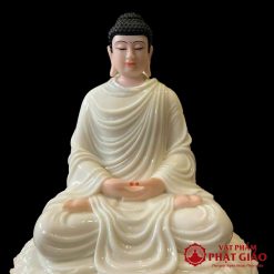 tuong phat thich ca tinh tam ngoi dai sen de bat giac bang bot da cao 48cm vat pham phat giao la boi 5