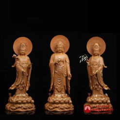 Tượng Quan Âm Bồ Tát Đứng Bằng Gỗ Long Não, Cao 66cm 1 tuong quan am bo tat dung bang go long nao cao 66cm vat pham phat giao la boi 1