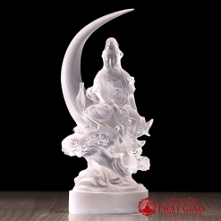 tuong quan am bo tat ngoi mat trang non nuoc bang luu ly mau trang cao 23cm vat pham phat giao la boi 2