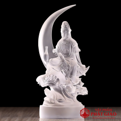 tuong quan am bo tat ngoi mat trang non nuoc bang luu ly mau trang cao 23cm vat pham phat giao la boi 3