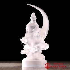 tuong quan am bo tat ngoi mat trang non nuoc bang luu ly mau trang cao 23cm vat pham phat giao la boi 5