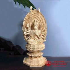 tuong quan am thien thu co la de chat lieu go bach cao 28cm vat pham phat giao la boi 4