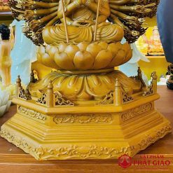 Tượng Quan Âm Thiên Thủ Thiên Nhãn Gỗ Long Não, Cao 55cm (Tổng 62cm) 2 tuong quan am thien thu thien nhan go long nao cao 55cm vat pham phat giao la boi 3