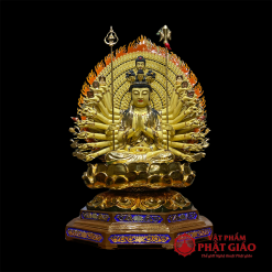 Tượng Thiên Thủ Thiên Nhãn (Nghìn Tay Nghìn Mắt) Ngồi, Đồng Mạ Vàng, 89x70x70 (Cao Tổng 106cm) 5 tuong quan am thien thu thien nhan ngoi bang dong ma vang dai loan cao 106cm vat pham phat giao la boi 2
