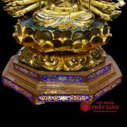 Tượng Thiên Thủ Thiên Nhãn (Nghìn Tay Nghìn Mắt) Ngồi, Đồng Mạ Vàng, 89x70x70 (Cao Tổng 106cm) 1 tuong quan am thien thu thien nhan ngoi bang dong ma vang dai loan cao 106cm vat pham phat giao la boi 6