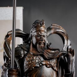 Tượng Quan Công gỗ mun hoa cao 80cm