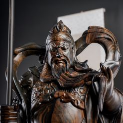 Tượng Quan Công gỗ mun hoa cao 80cm