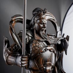 Tượng Quan Công gỗ mun hoa cao 80cm