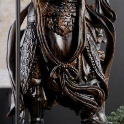 Tượng Quan Công gỗ mun hoa cao 80cm