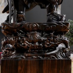 Tượng Quan Công gỗ mun hoa cao 80cm