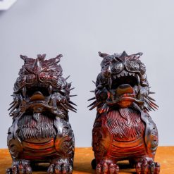 Tượng Song Nghê gỗ trắc 2 Tượng Song Nghê gỗ trắc