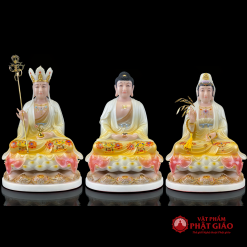 Tượng Ta Bà Tam Thánh Ngồi Đài Sen Đế To Sơn Phú Quý, Cao 30cm, 40cm, 48cm 4 tuong ta ba tam thanh ngoi dai sen de to son phu quy bang bot da cao 30cm 40cm 48cm vat pham phat giao la boi 2