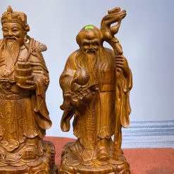 Tượng Tam Đa Phúc Lộc Thọ bằng gỗ hương 50cm
