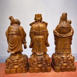 Tượng Tam Đa Phúc Lộc Thọ bằng gỗ hương 50cm