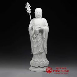 Tượng Tôn Giả Mục Kiền Liên Đứng Bằng Sứ Trắng, Cao 66cm 6 tuong ton gia muc kien lien dung bang su trang cao 66cm vat pham phat giao la boi 2