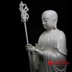 Tượng Tôn Giả Mục Kiền Liên Đứng Bằng Sứ Trắng, Cao 66cm 4 tuong ton gia muc kien lien dung bang su trang cao 66cm vat pham phat giao la boi 4