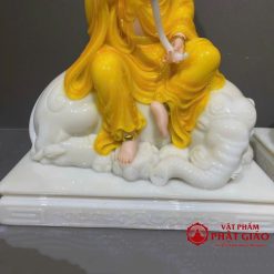 Tượng Văn Thù, Phổ Hiền Bồ Tát Màu Vàng Hổ Phách, Cao 40cm 5 tuong van thu pho hien bo tat mau vang ho phach cao 40cm vat pham phat giao la boi 7